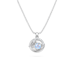 Silver Dolphin & Water Drop Pendant Necklace Chain Pendant