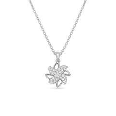 Silver FloraGlow Chain Pendant