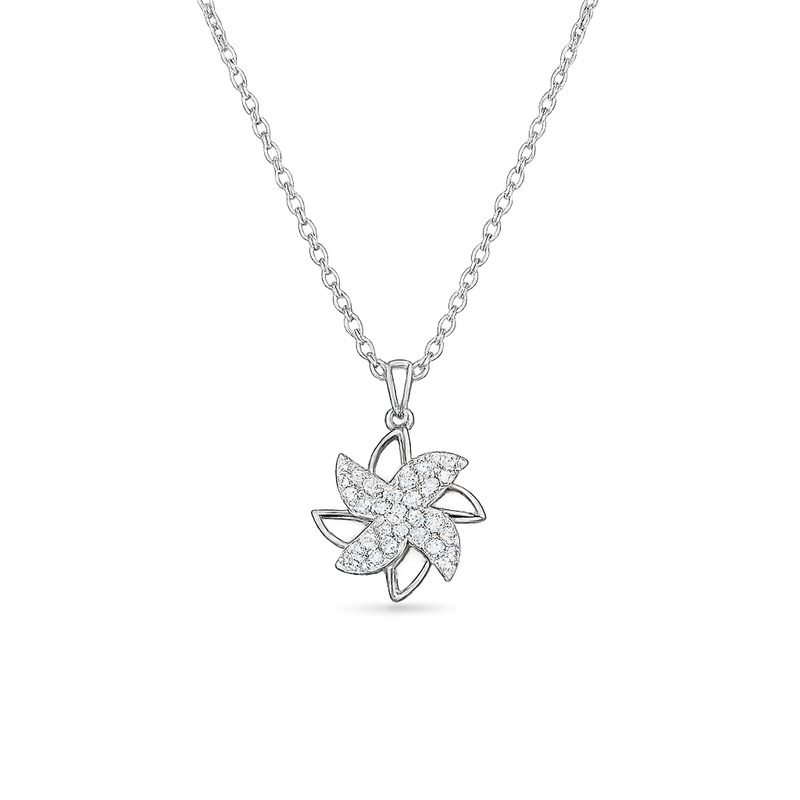 Silver FloraGlow Chain Pendant