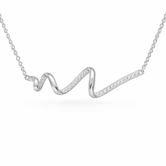 Silver Twisted CZ Chain Pendant Necklace