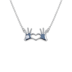 Silver Heartfelt Love Chain Pendant