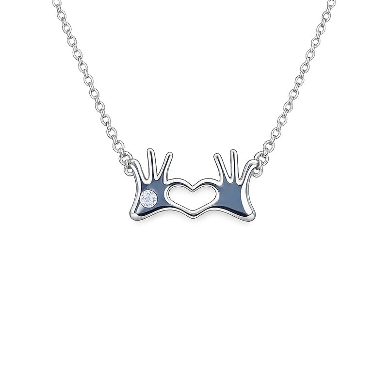 Silver Heartfelt Love Chain Pendant