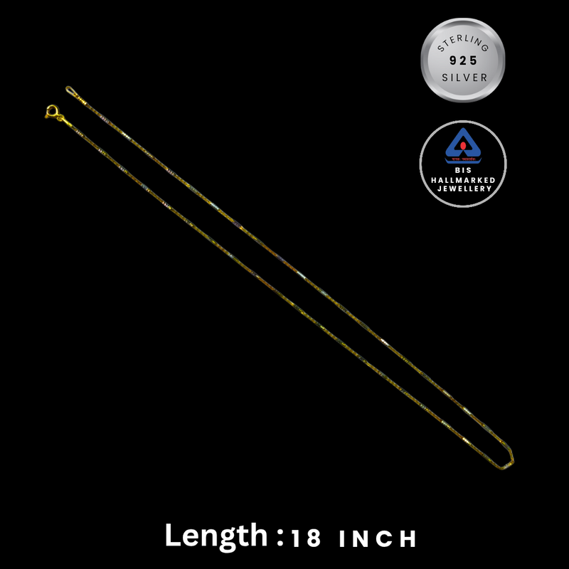 92.5 Sterling Silver Dual-Tone Station Chain