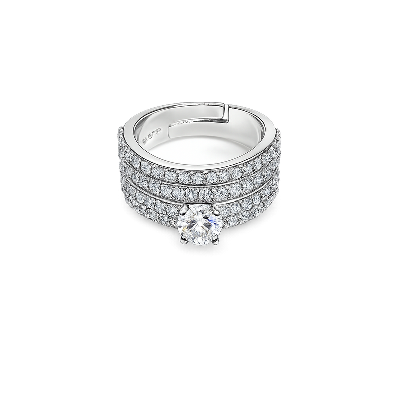 Sterling silver Statement Solitaire Ring