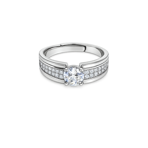 Sterling Silver Elegant  Solitaire Ring