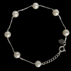 92.5 Silver Pearl Bracelet