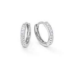 Silver CZ Stone Single Line Solitaire Earring