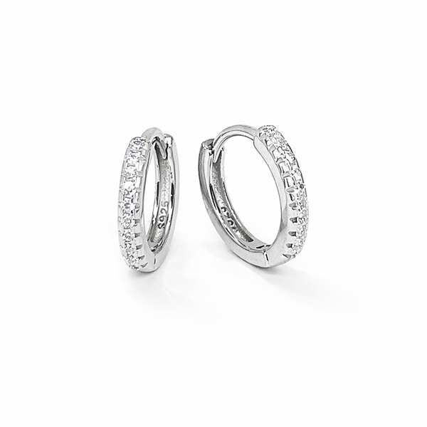 Silver CZ Stone Single Line Solitaire Earring