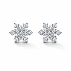 Silver CZ Stone With Flower Shape  top