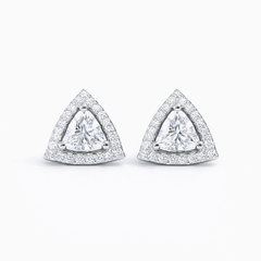 Silver CZ Stone With Triangle  Solitaire Top