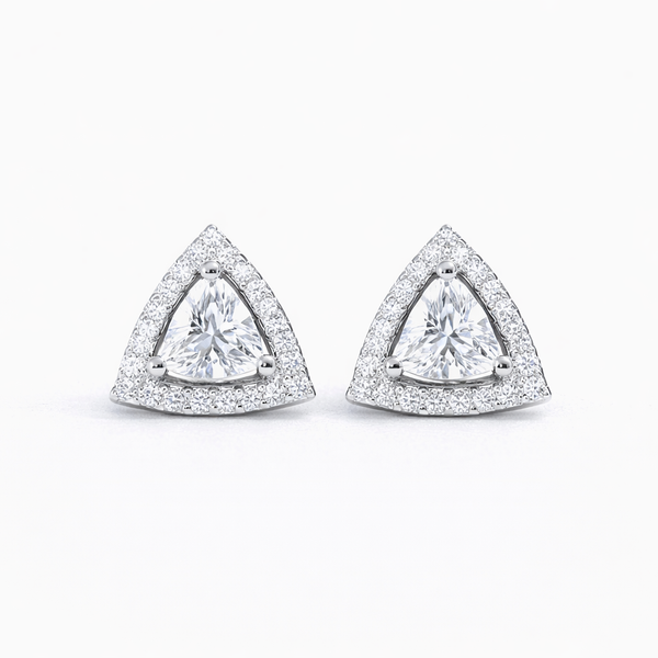 Silver CZ Stone With Triangle  Solitaire Top