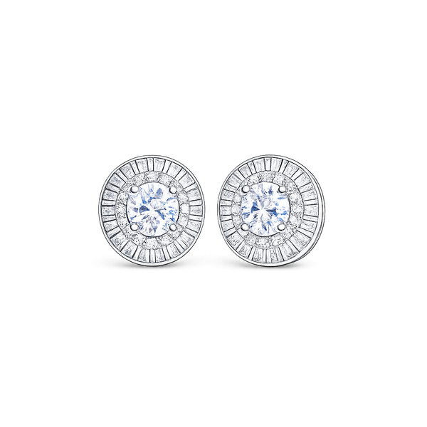 Silver CZ Stone With Round Solitaire Top