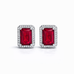 Silver CZ Stone Ruby Solitaire Top
