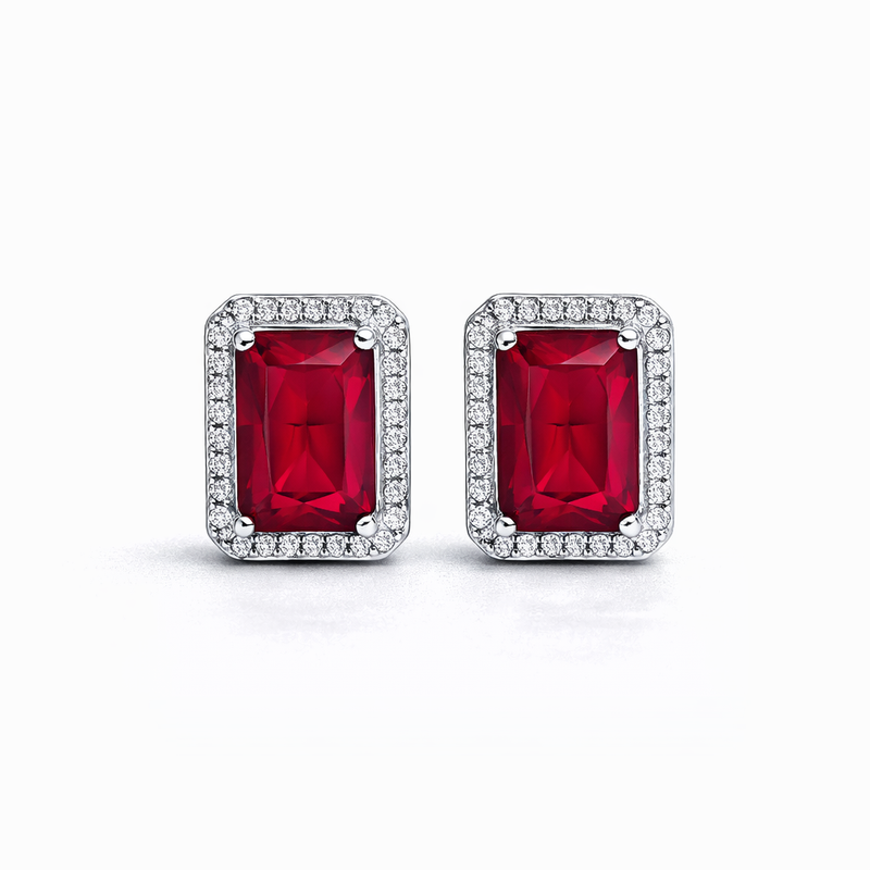 Silver CZ Stone Ruby Solitaire Top