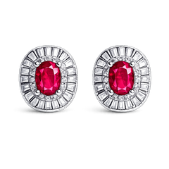 Silver CZ Stone With Ruby Solitaire Top
