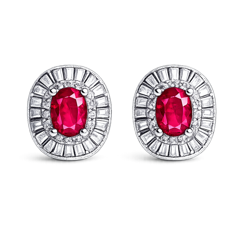 Silver CZ Stone With Ruby Solitaire Top