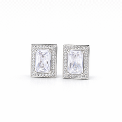 Silver CZ Stone With Square Solitaire Top