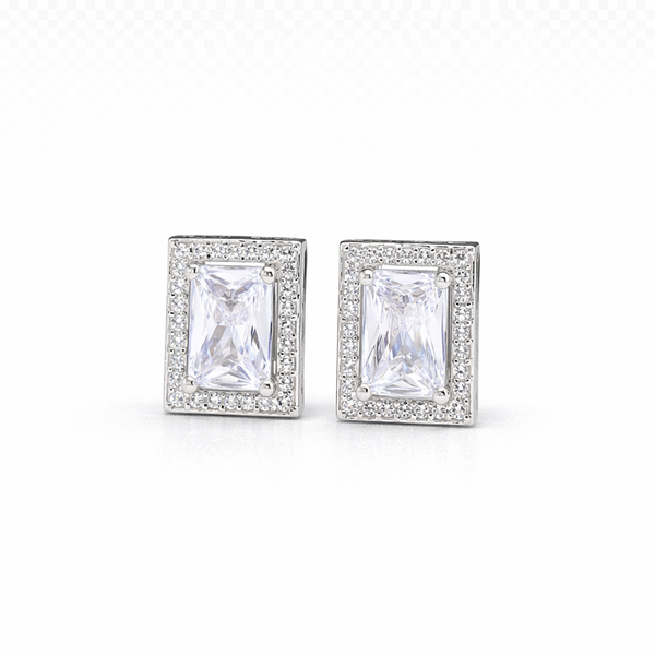 Silver CZ Stone With Square Solitaire Top